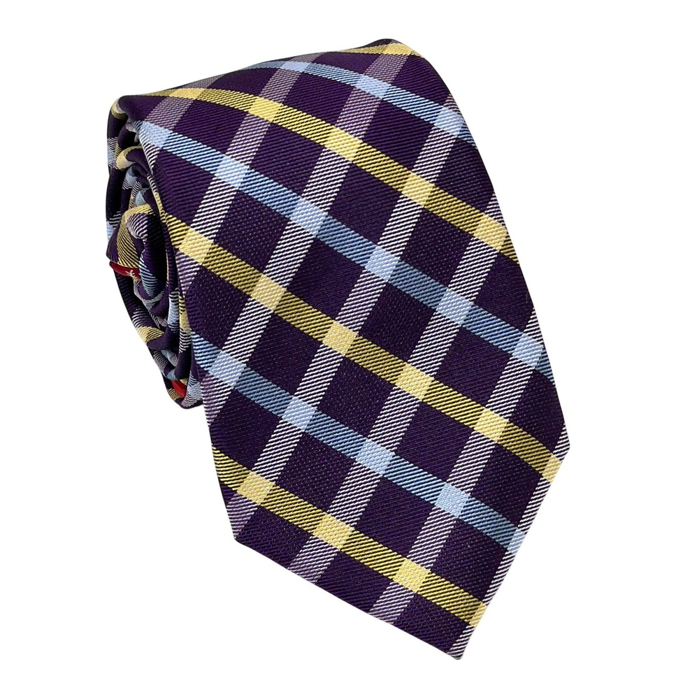 Chaps Necktie Purple Plaid Silk Classic Formal Business Casual‎ Men One Size